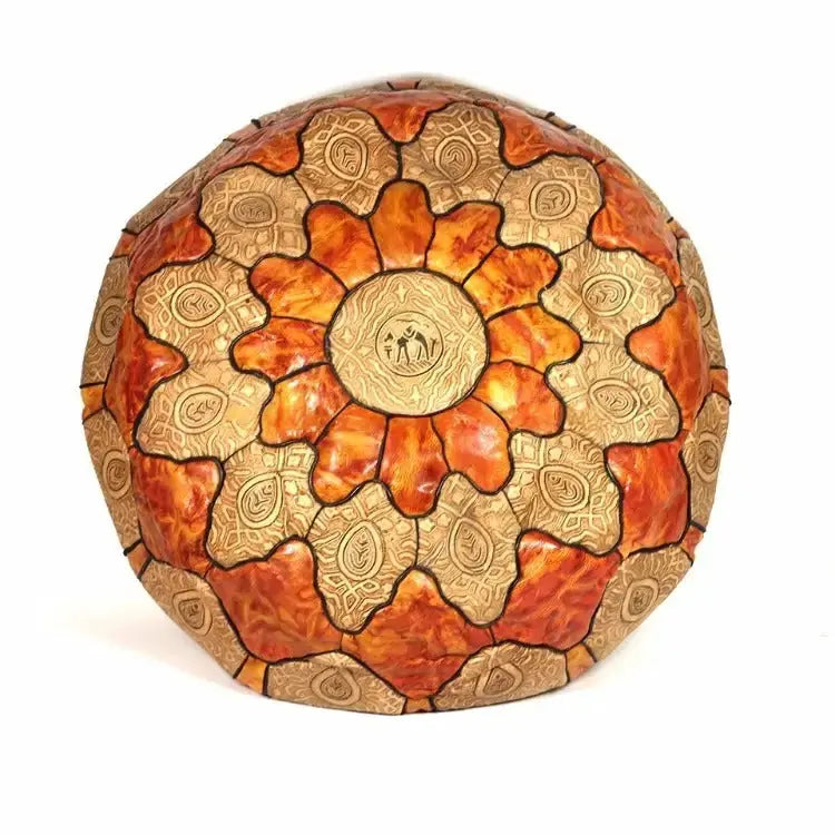 Biyadina Atlas Moroccan Leather Poof Ottoman Biyadina Store