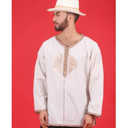 Biyadina Beige tunic with sfifa and aakad Biyadina Store