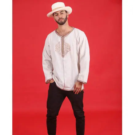 Biyadina Beige tunic with sfifa and aakad Biyadina Store