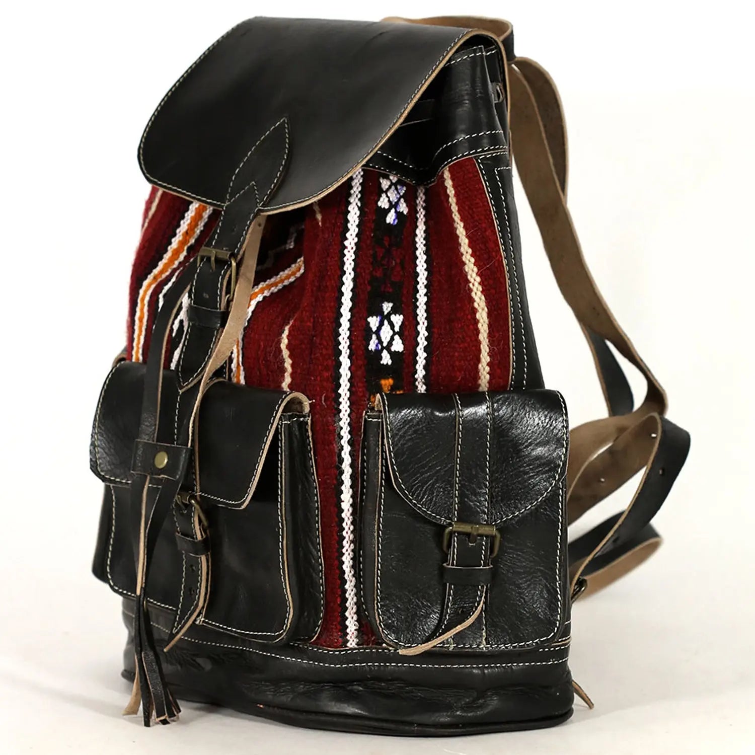 Biyadina Biyadina Premium Black Handmade Leather Backpack - Vintage Style with Timeless Elegance BiyadinaStore