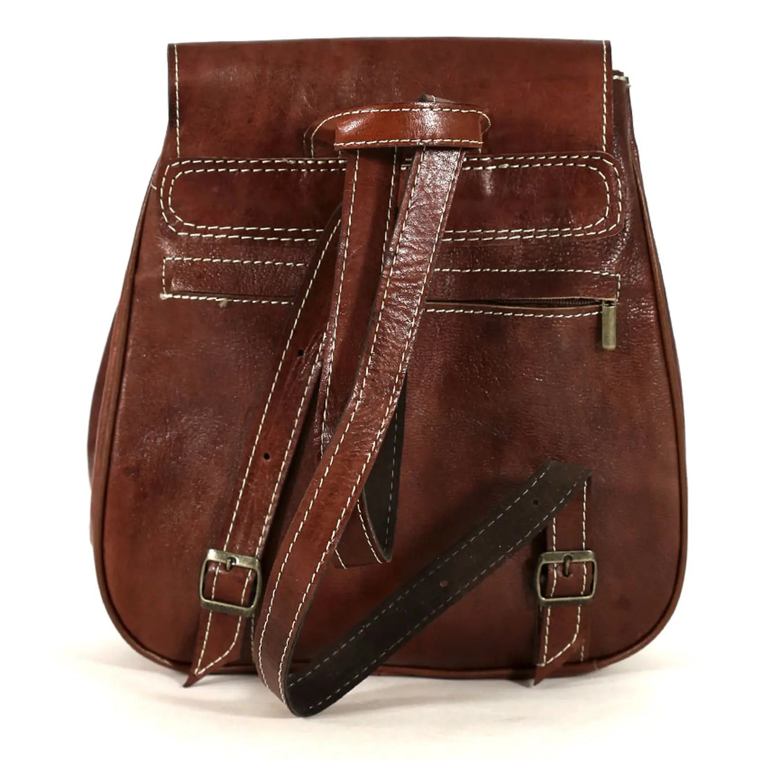 Biyadina Biyadina Premium Brown Handmade Leather Backpack - Classic Bags with Timeless Elegance BiyadinaStore