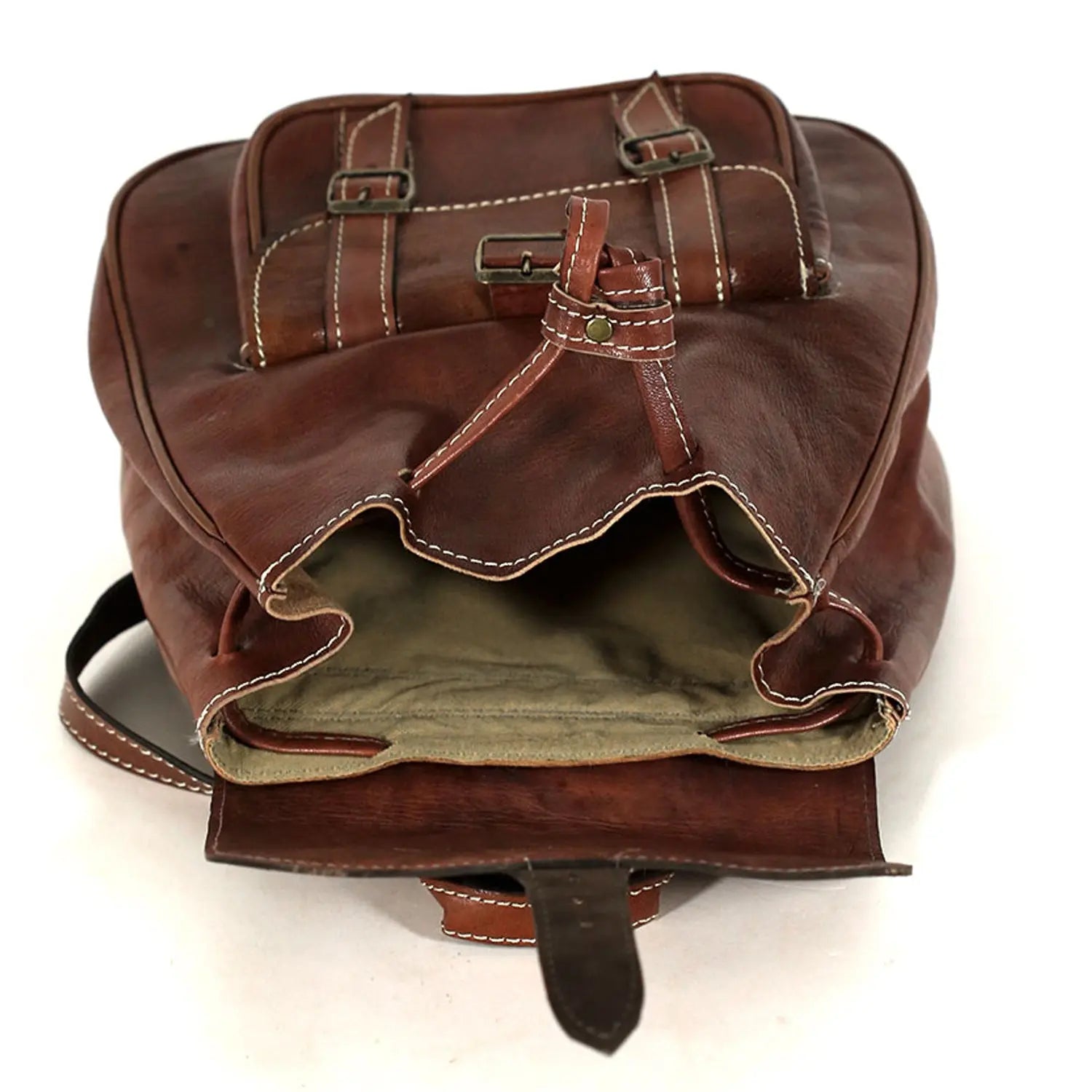 Biyadina Biyadina Premium Brown Handmade Leather Backpack - Classic Bags with Timeless Elegance BiyadinaStore