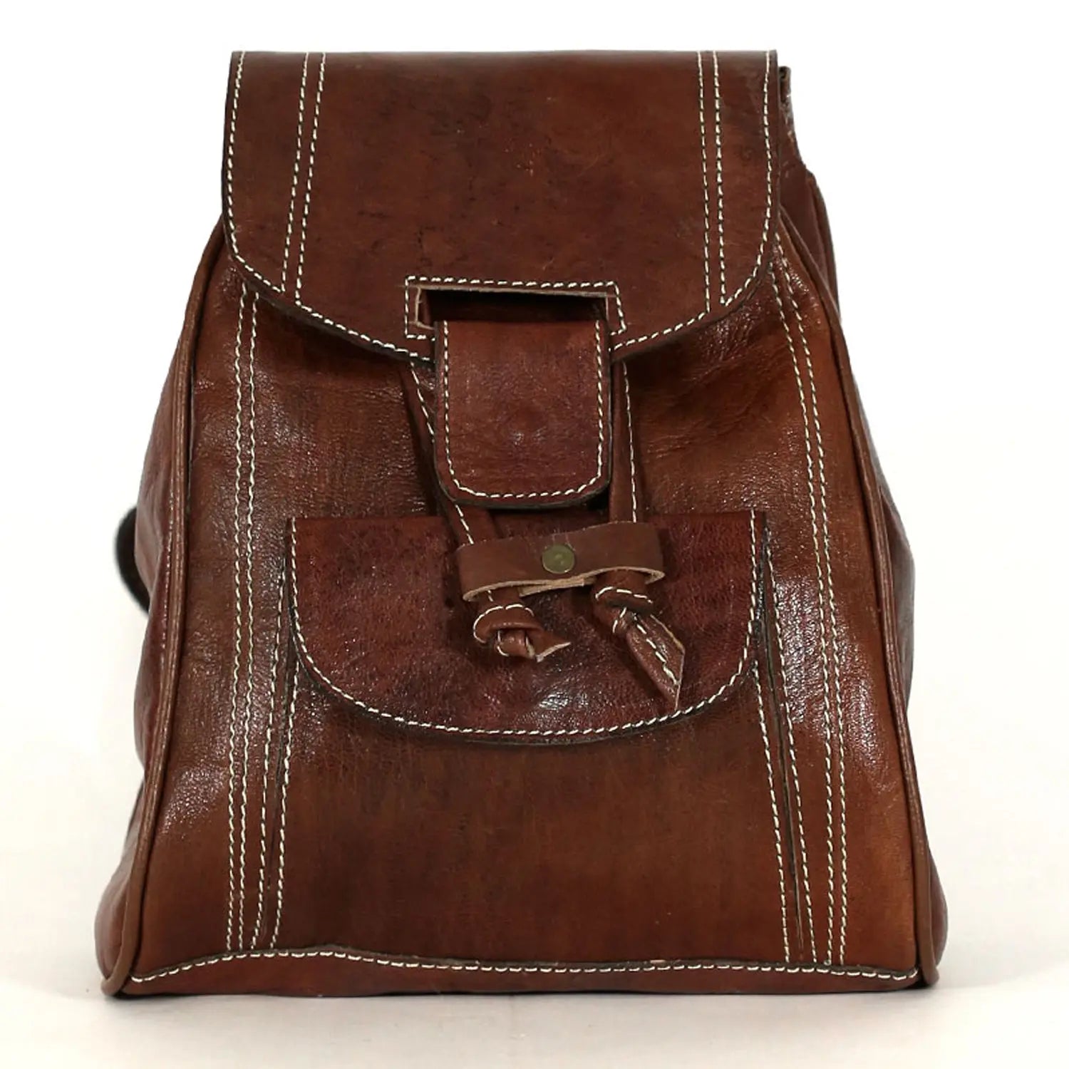 Biyadina Biyadina Premium Brown Handmade Leather Backpack - Classic Style highly expert craftsman BiyadinaStore