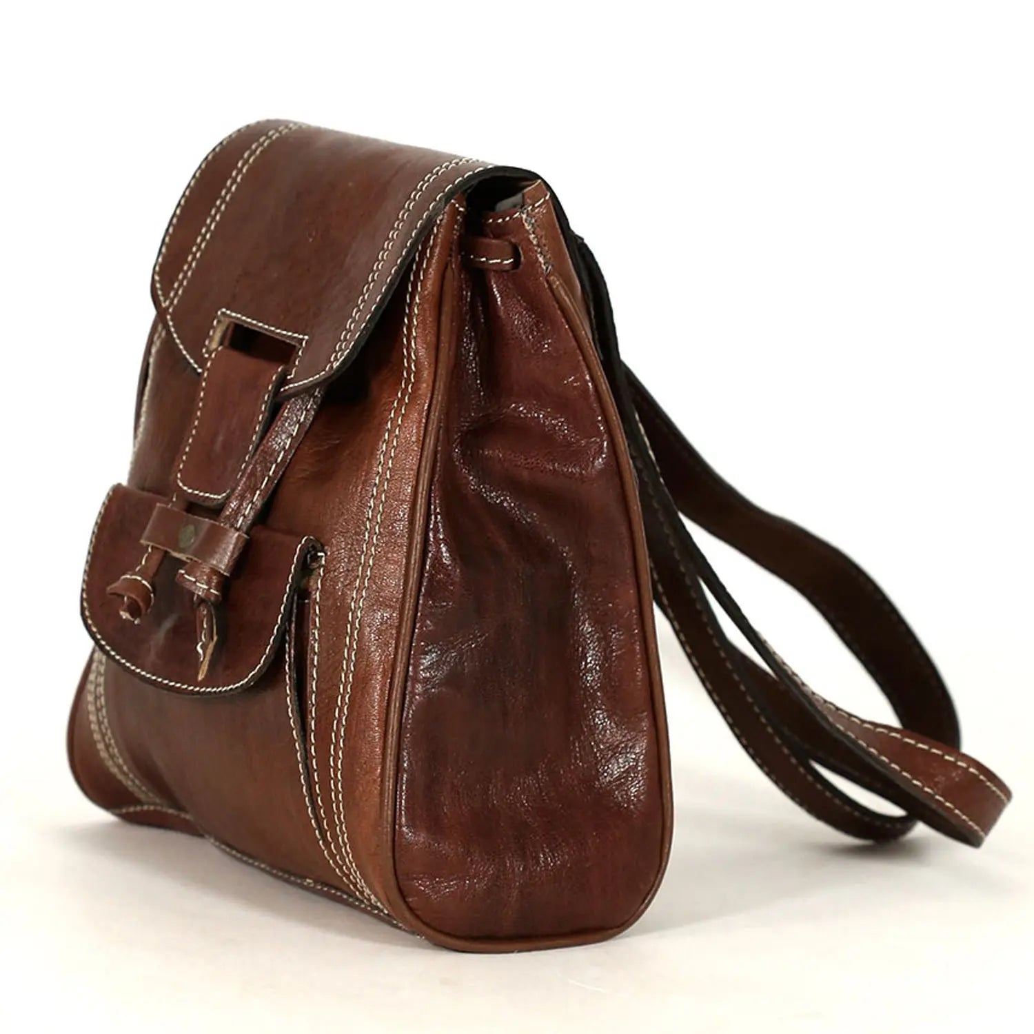 Biyadina Biyadina Premium Brown Handmade Leather Backpack - Classic Style highly expert craftsman BiyadinaStore