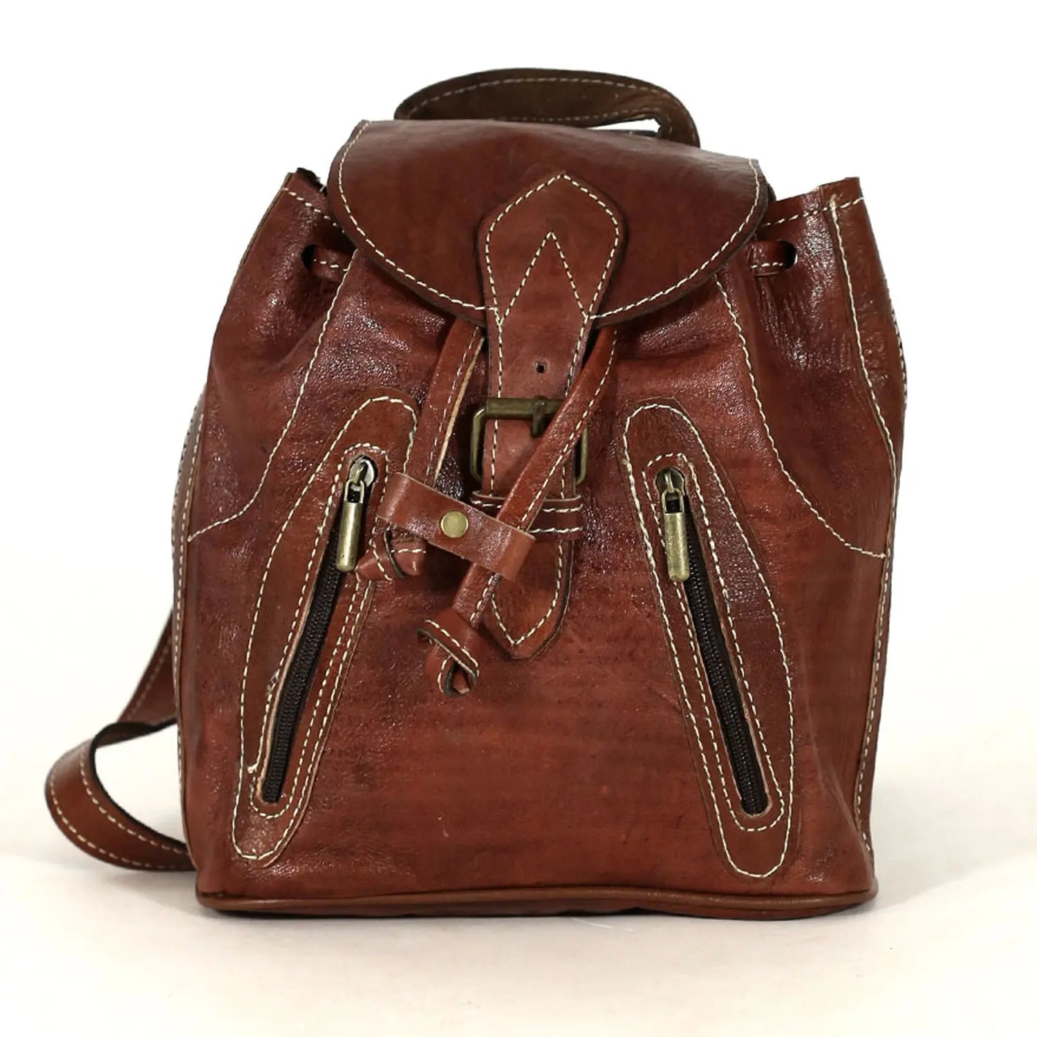 Biyadina Biyadina Premium Brown Handmade Leather Backpack - Classic with Timeless Elegance BiyadinaStore
