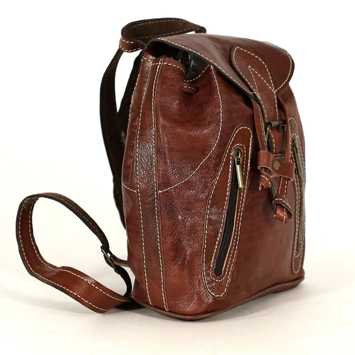 Biyadina Biyadina Premium Brown Handmade Leather Backpack - Classic with Timeless Elegance BiyadinaStore