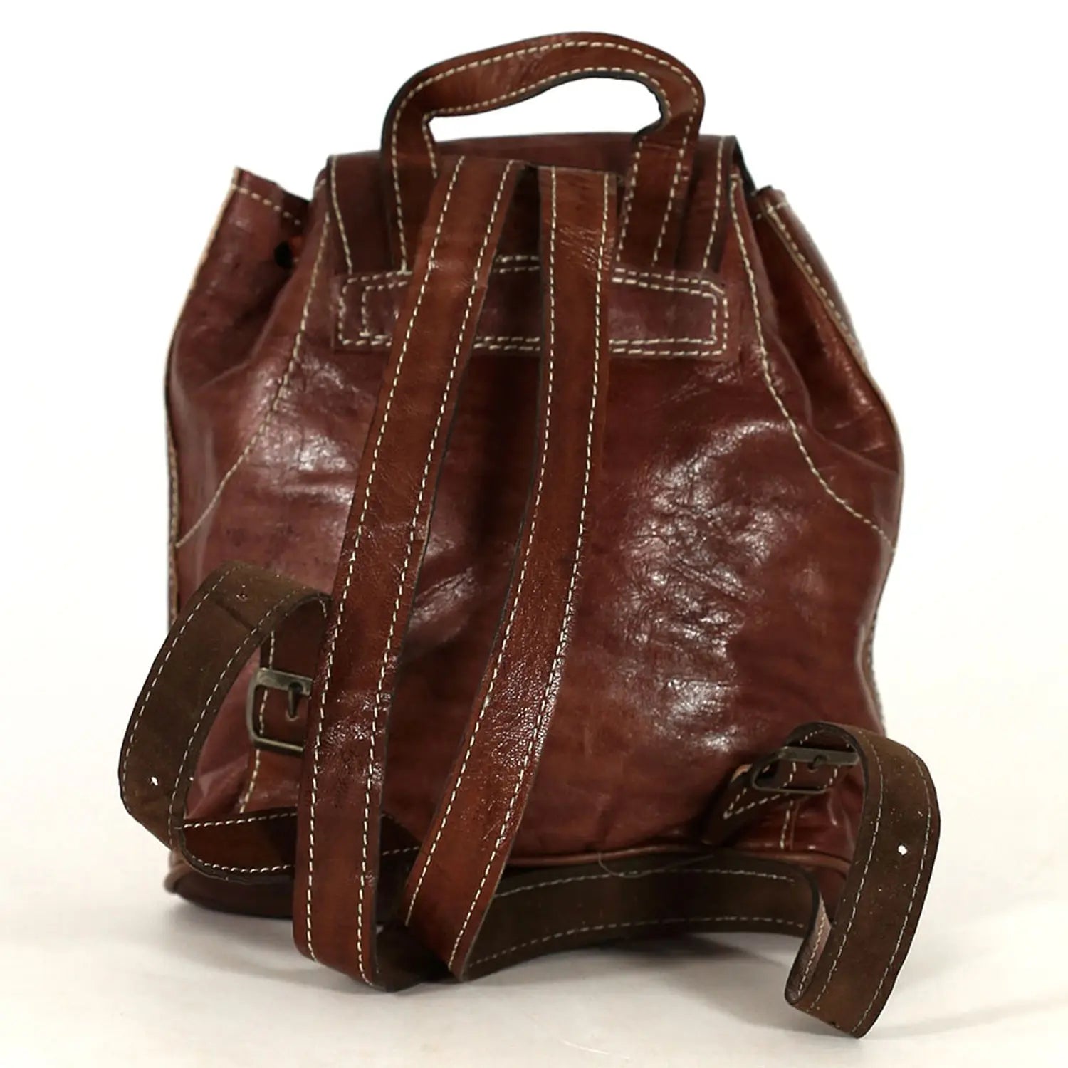 Biyadina Biyadina Premium Brown Handmade Leather Backpack - Classic with Timeless Elegance BiyadinaStore