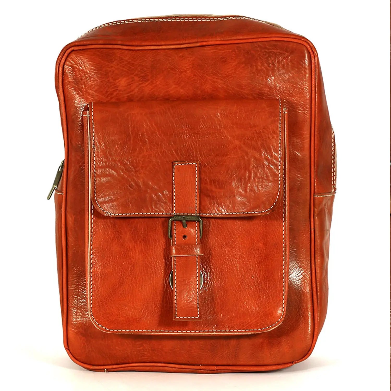 Biyadina Biyadina Premium Red Handmade Leather Backpack - Classic Style with Timeless Elegance BiyadinaStore