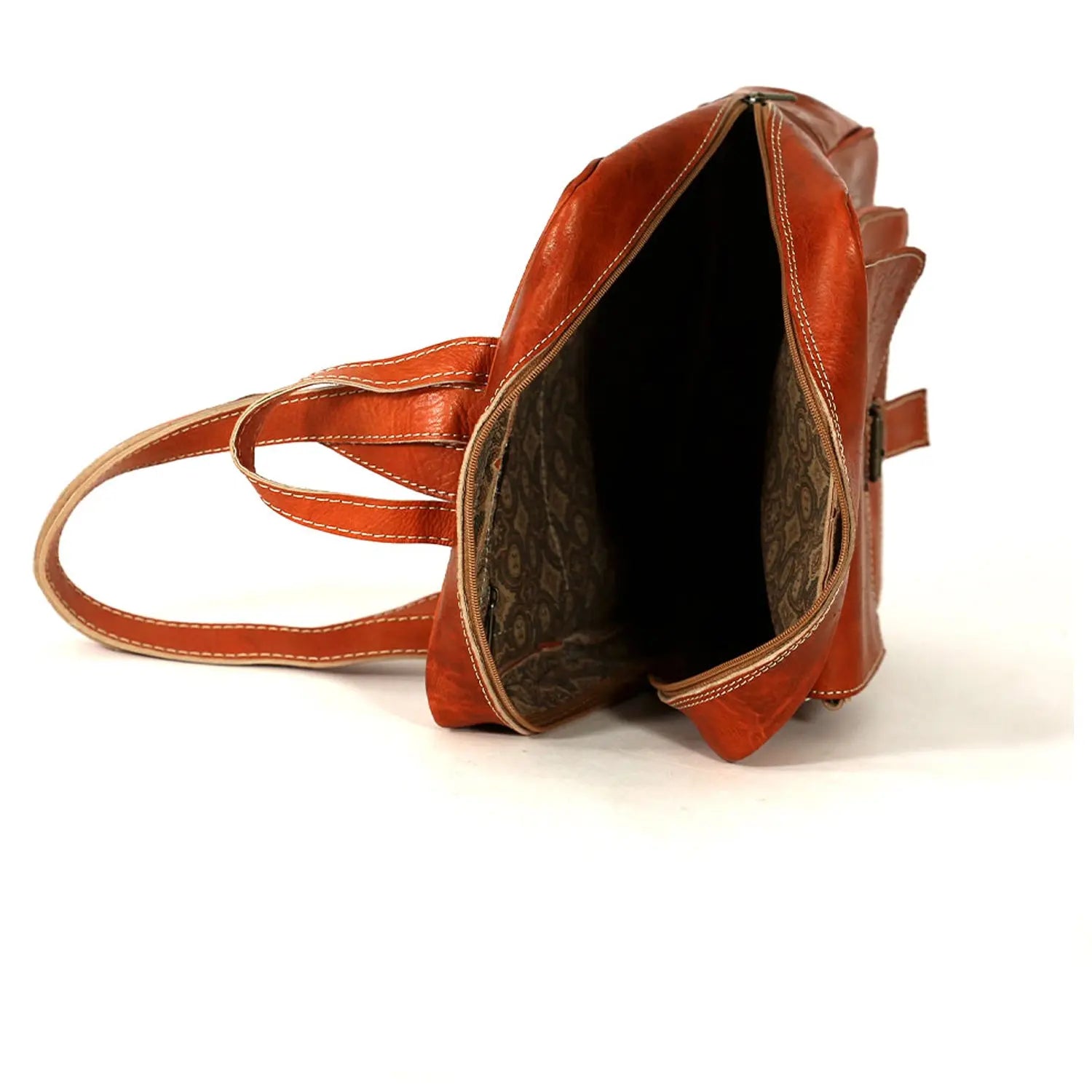 Biyadina Biyadina Premium Red Handmade Leather Backpack - Classic Style with Timeless Elegance BiyadinaStore