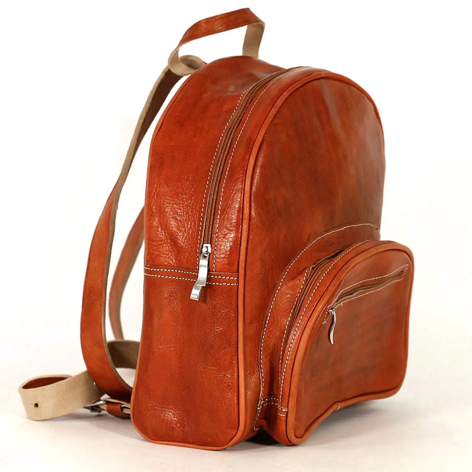 Biyadina Biyadina Premium Red Handmade Leather Backpack - Classic with Timeless Elegance BiyadinaStore