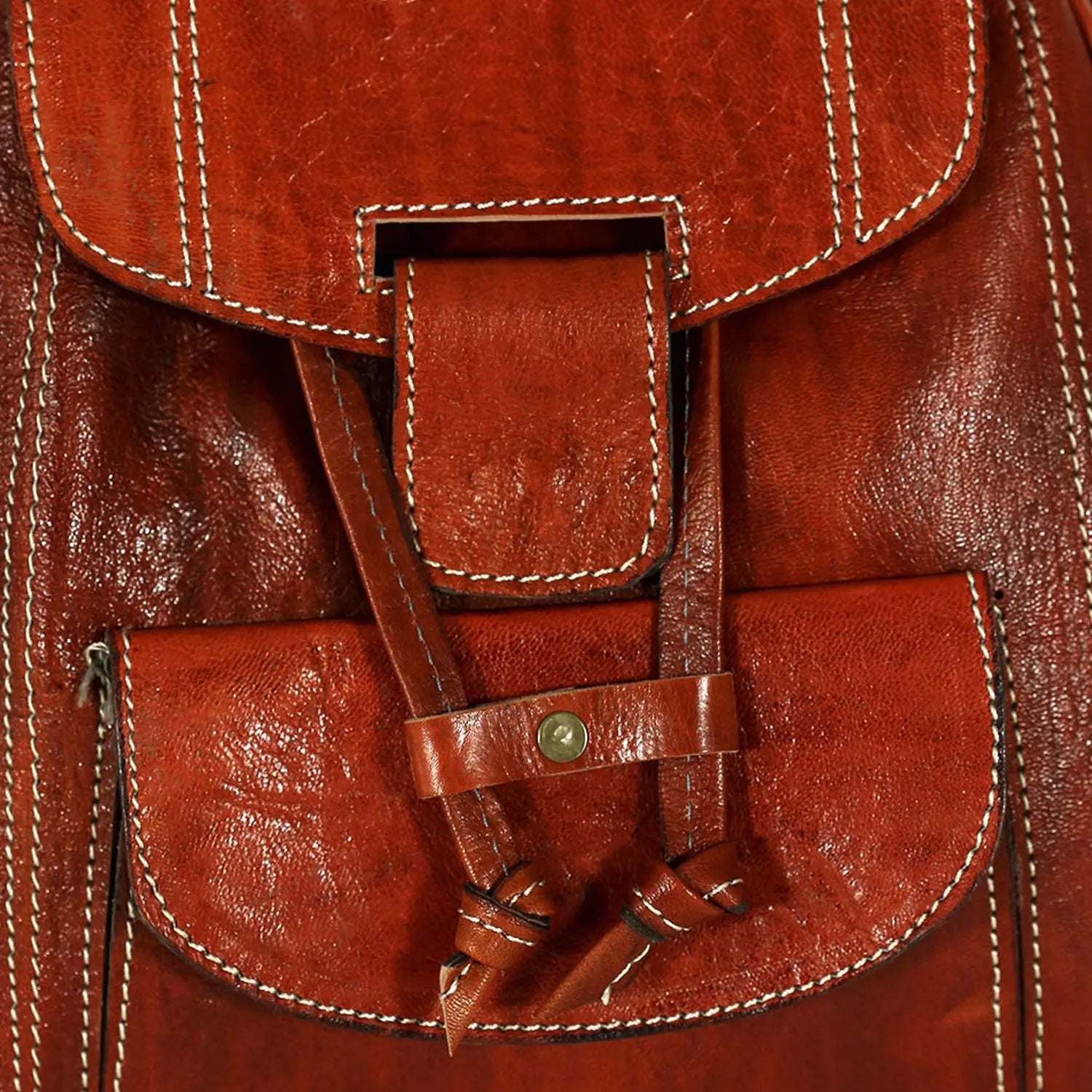 Biyadina Biyadina Premium Red Handmade Leather Backpack - Vintage Style goods for women BiyadinaStore