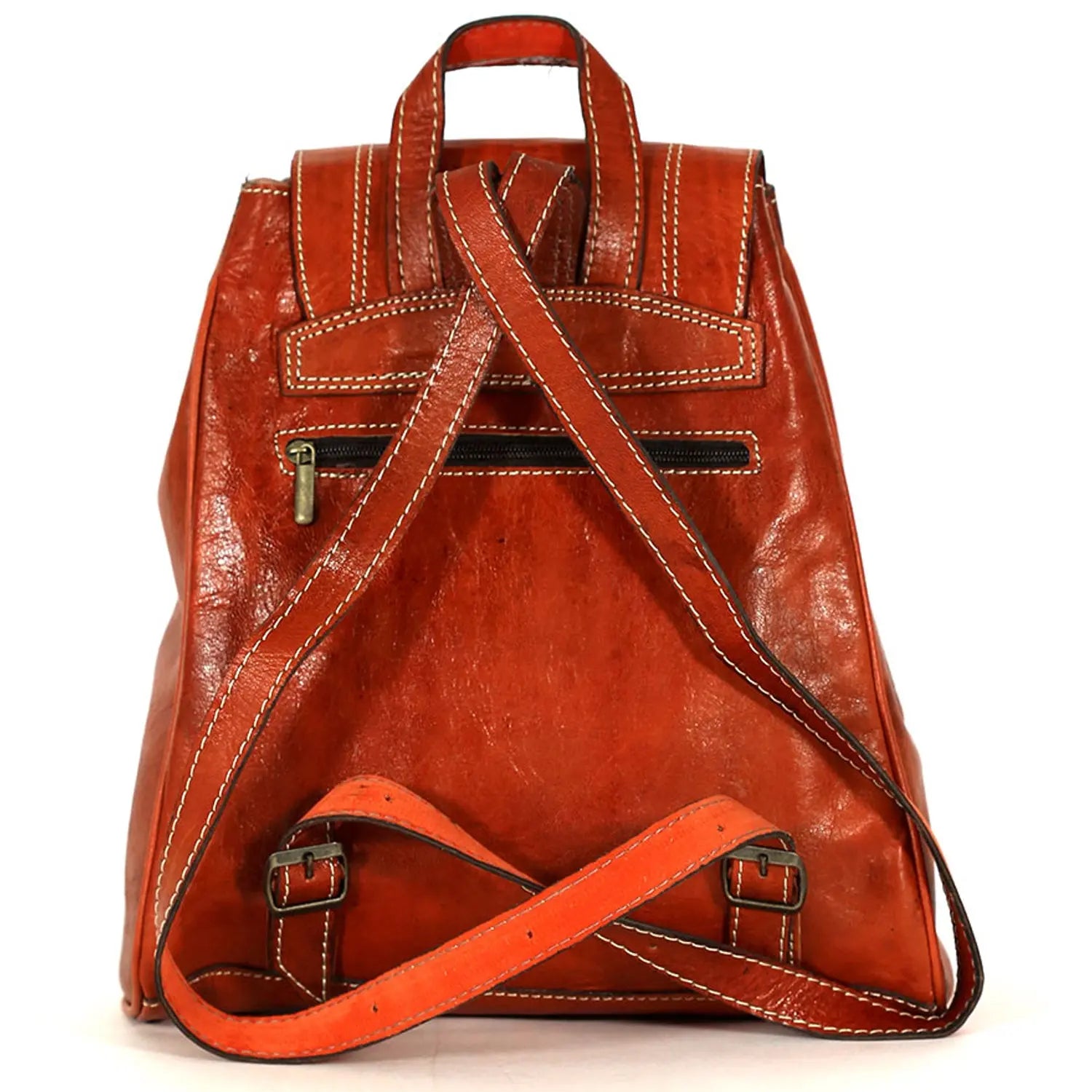 Biyadina Biyadina Premium Red Handmade Leather Backpack - Vintage Style goods for women BiyadinaStore