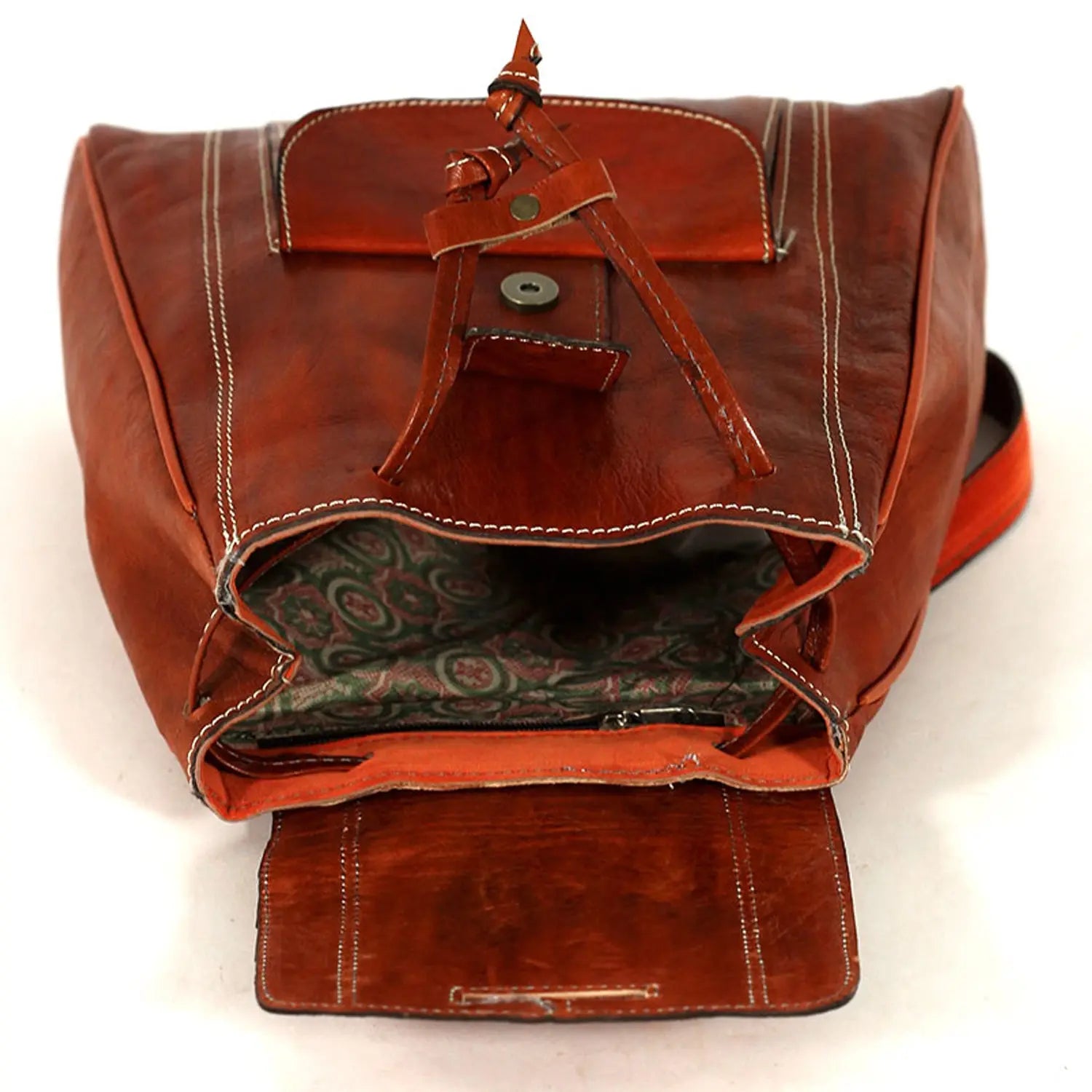 Biyadina Biyadina Premium Red Handmade Leather Backpack - Vintage Style goods for women BiyadinaStore