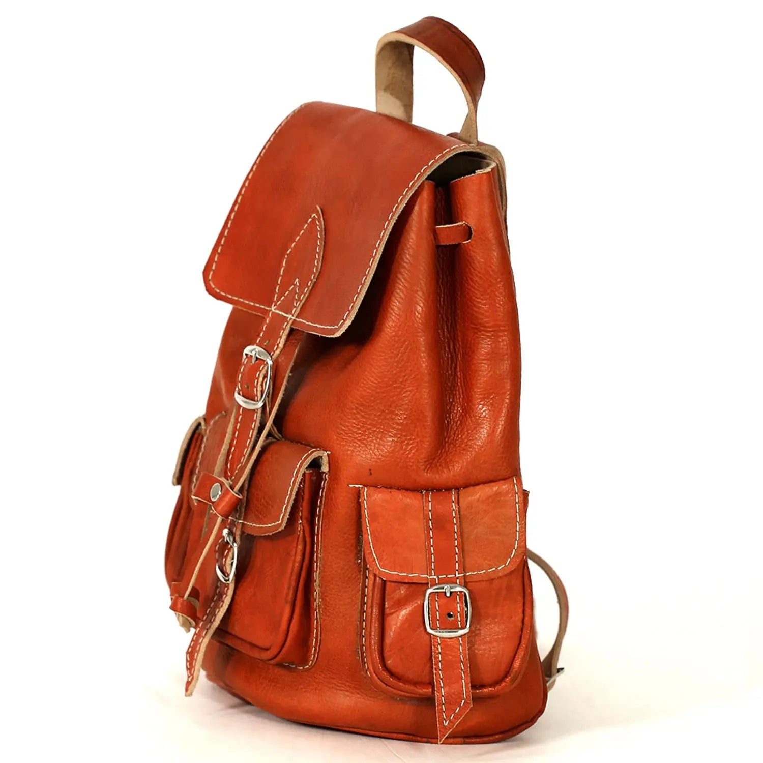 Biyadina Biyadina Premium Red Handmade Leather Backpack - Vintage Style handmade by our highly expert craftsman BiyadinaStore