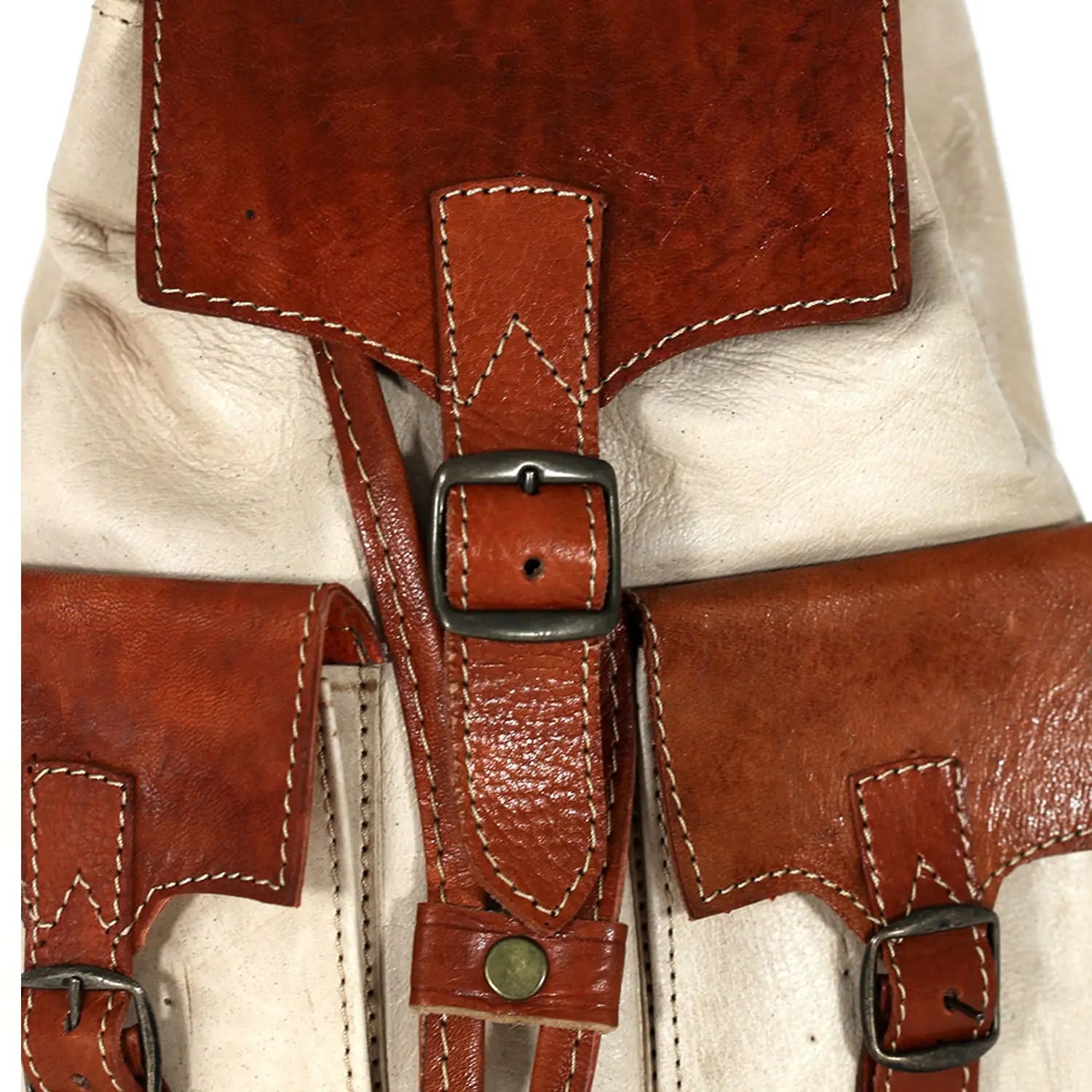 Biyadina Biyadina Premium Red Handmade Leather Backpack - Vintage Style with Timeless Elegance BiyadinaStore