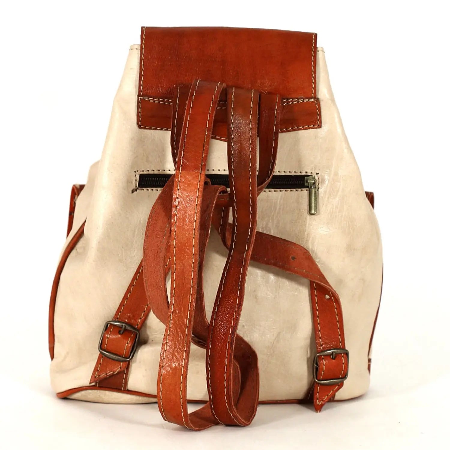 Biyadina Biyadina Premium Red Handmade Leather Backpack - Vintage Style with Timeless Elegance BiyadinaStore