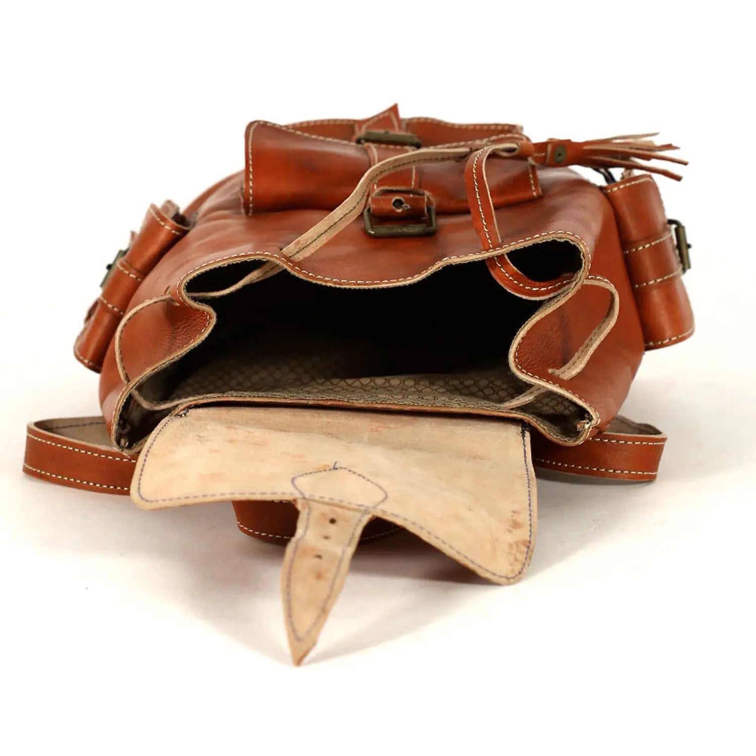 Biyadina Biyadina Premium Red Handmade Leather Backpack - handmade by our highly expert craftsman Timeless Elegance BiyadinaStore