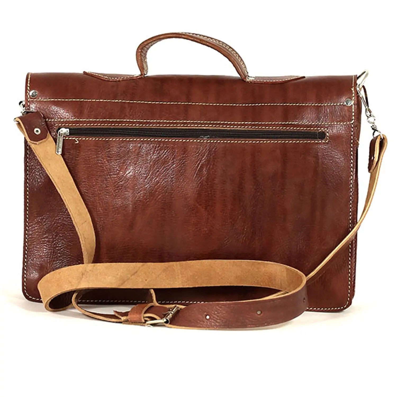 Biyadina Biyadina Premium Vintage Messenger Leather Bag Handmade Satchel Brown - Timeless Elegance for Professionals BiyadinaStore