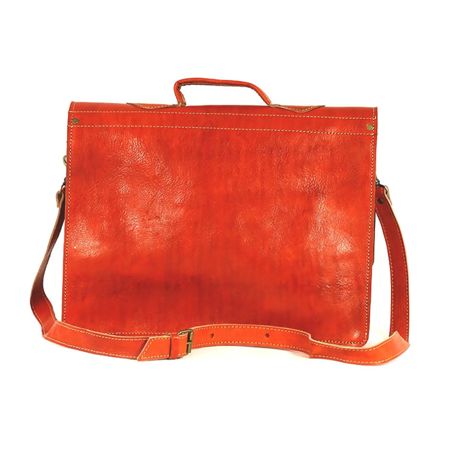 Biyadina Biyadina Premium Vintage Messenger Leather Bag Handmade Satchel Red by our highly expert craftsman BiyadinaStore