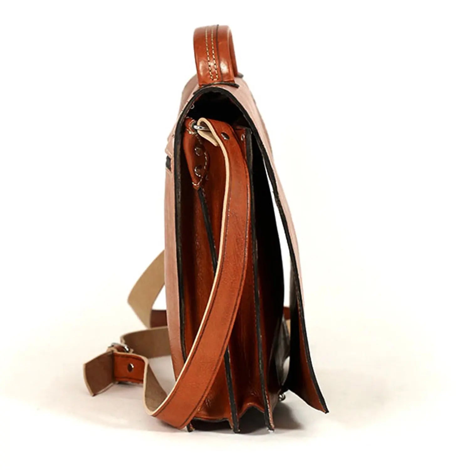 Biyadina Biyadina Premium Vintage Messenger Leather Bag Handmade Satchel Red craftsman Elegance for Professionals BiyadinaStore