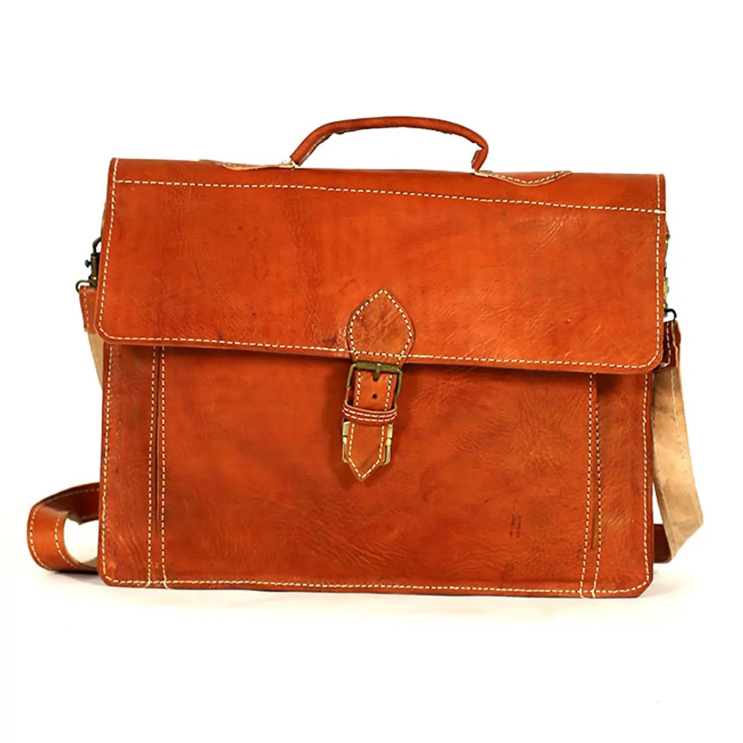 Biyadina Biyadina Premium Vintage Messenger Leather Bag Handmade Satchel Red - handmade by our highly expert craftsman BiyadinaStore