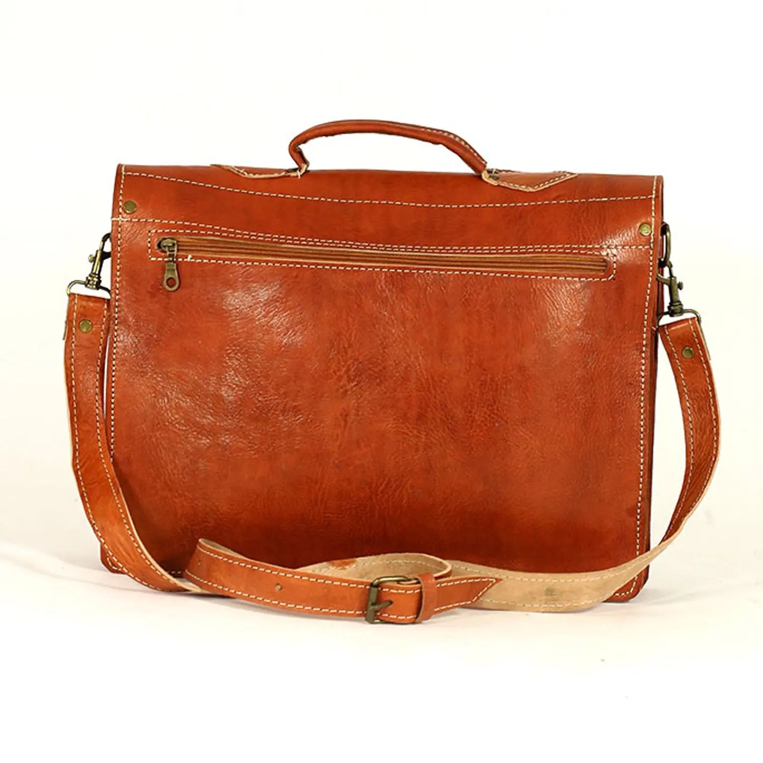 Biyadina Biyadina Premium Vintage Messenger Leather Bag Handmade Satchel Red - handmade by our highly expert craftsman BiyadinaStore