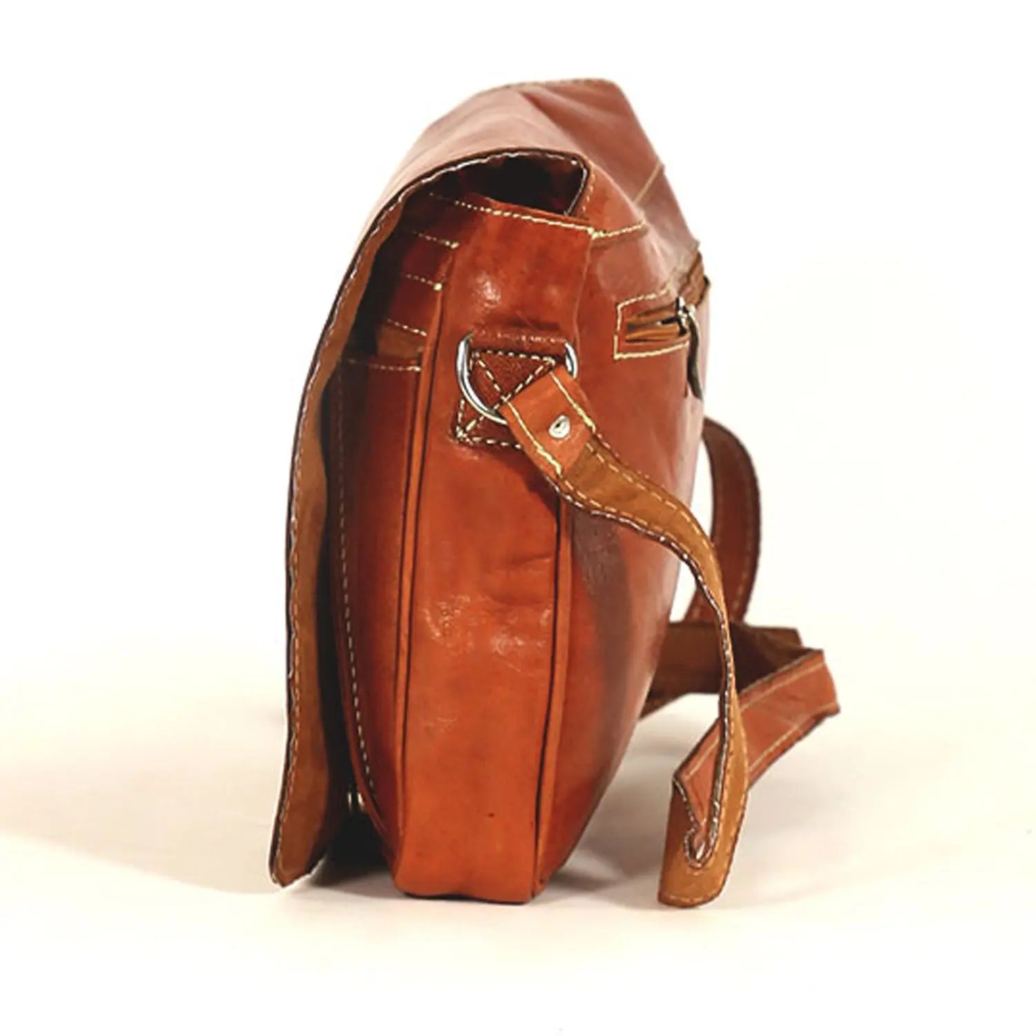 Biyadina Biyadina Premium Vintage Messenger Leather Bag Handmade Satchel Red - handmade highly expert craftsman BiyadinaStore