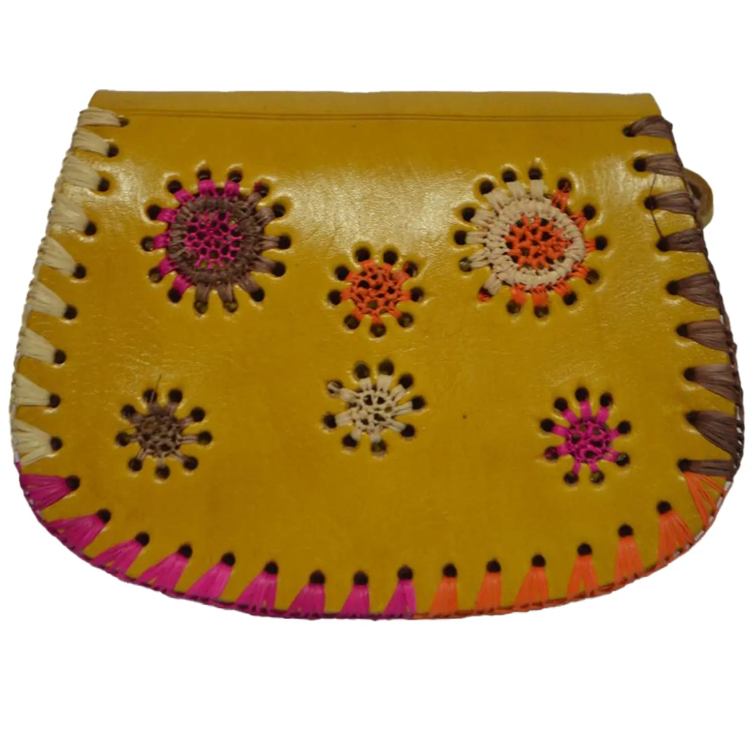 Biyadina Biyadina Store Handbag Purse - Gold - Stylish & Functional Travel Accessory - Premium Calfskin Leather & Kilim - Multiple Compartments BiyadinaStore