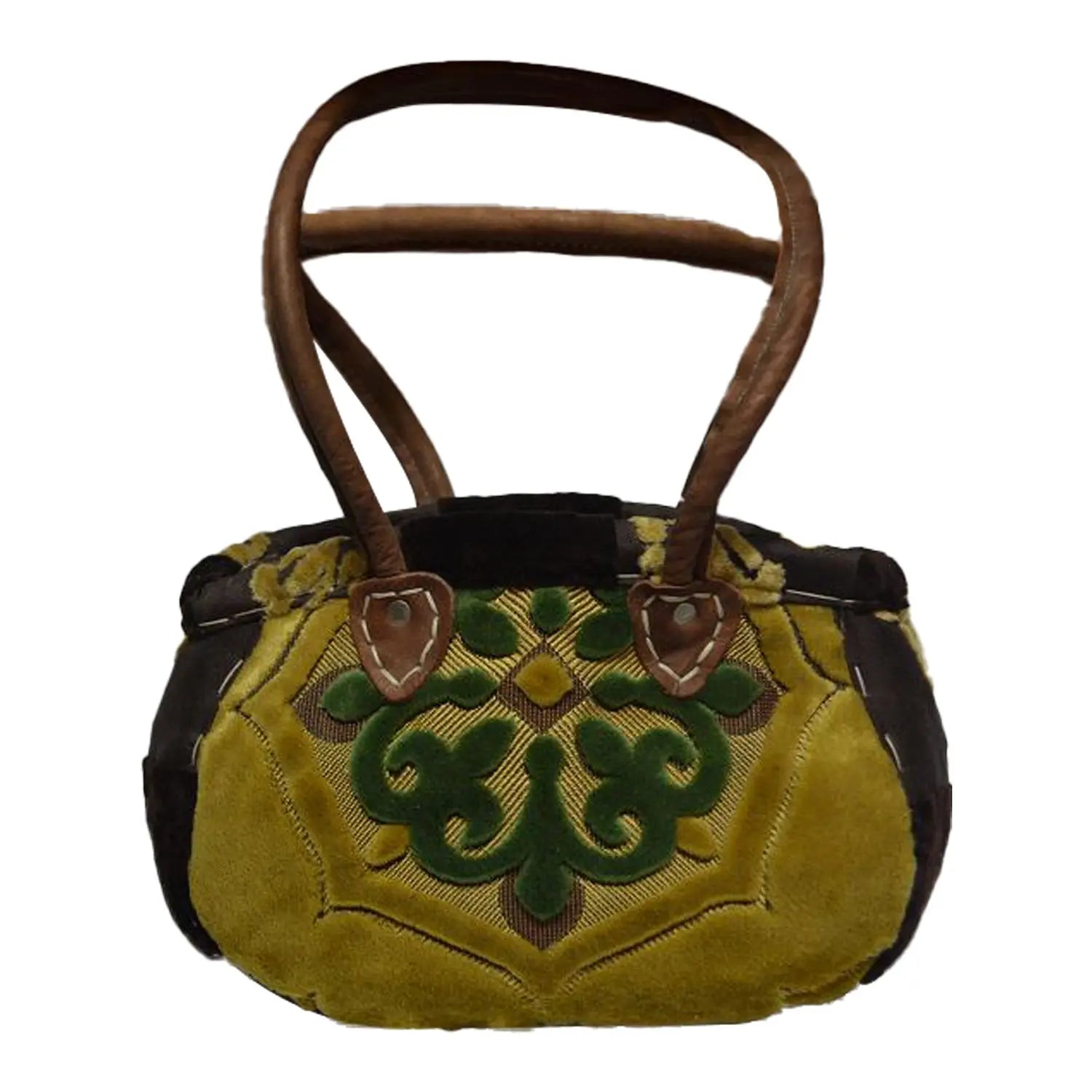 Biyadina Biyadina Store Shoulder Bag Purse - Green - Stylish & Functional Travel Accessory - Premium Calfskin Leather & Kilim - Multiple Compartments BiyadinaStore