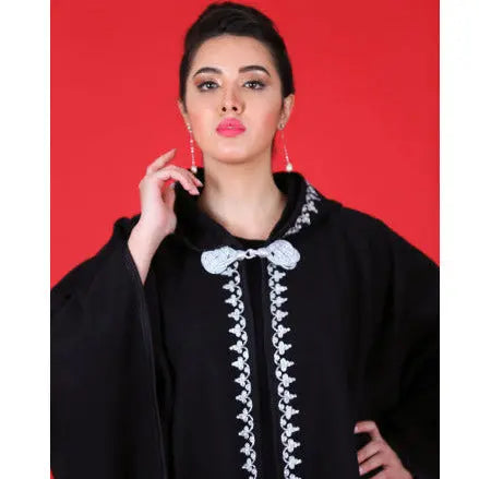 Biyadina Black cape in sfifa silver thread Biyadina Store