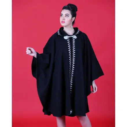 Biyadina Black cape in sfifa silver thread Biyadina Store