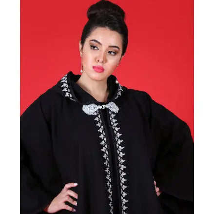 Biyadina Black cape in sfifa silver thread Biyadina Store