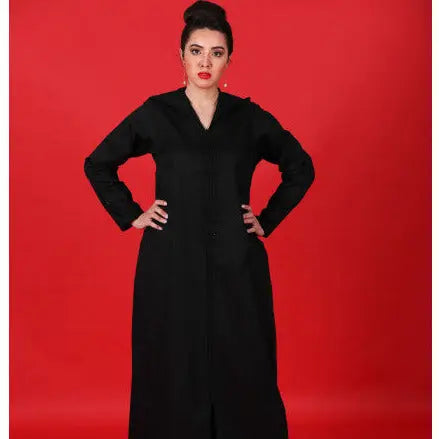 Biyadina Black djellaba with zwak lamâalam and pearls Biyadina Store