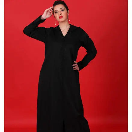 Biyadina Black djellaba with zwak lamâalam and pearls Biyadina Store