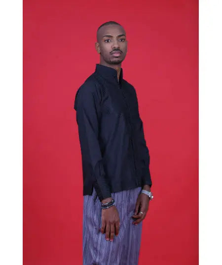 Biyadina Black tunic with sleeves and Aakad Biyadina Store