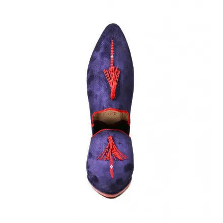Biyadina Blue pointy suede slipper Biyadina Store