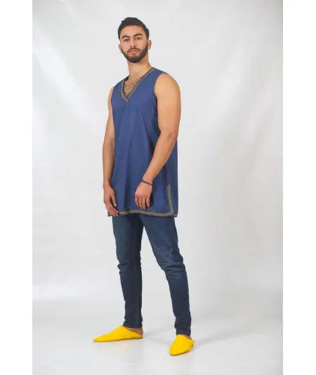 Biyadina Blue tunic without sleeves Biyadina Store