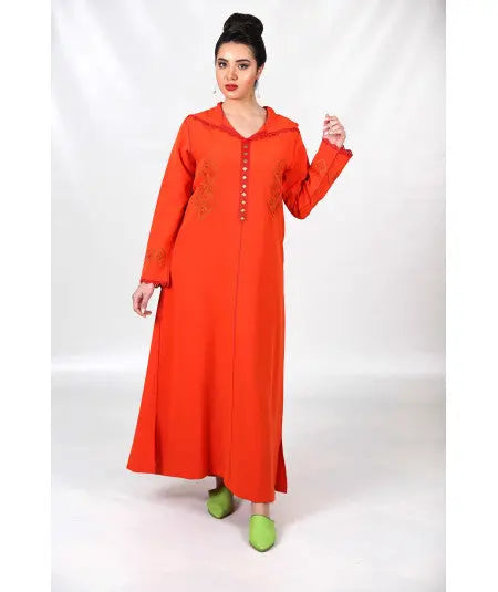 Biyadina Djellaba red brick with randa Biyadina Store