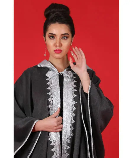 Biyadina Gray cape with sfifa Biyadina Store