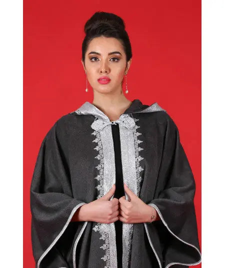 Biyadina Gray cape with sfifa Biyadina Store