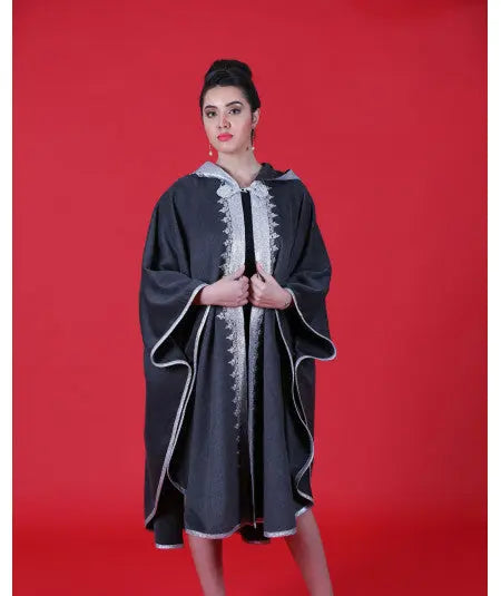 Biyadina Gray cape with sfifa Biyadina Store