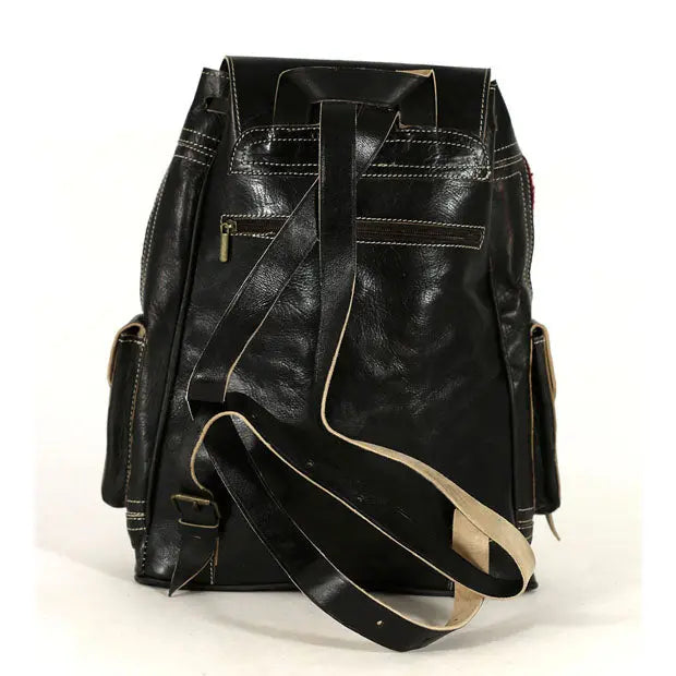 Biyadina Handmade Kilim and Leather Backpack - Unique and Durable Design Biyadina Store