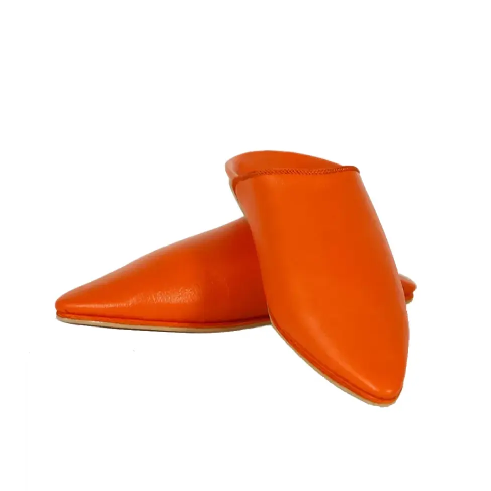 Biyadina Handmade Moroccan Leather Pink Slippers Biyadina Store