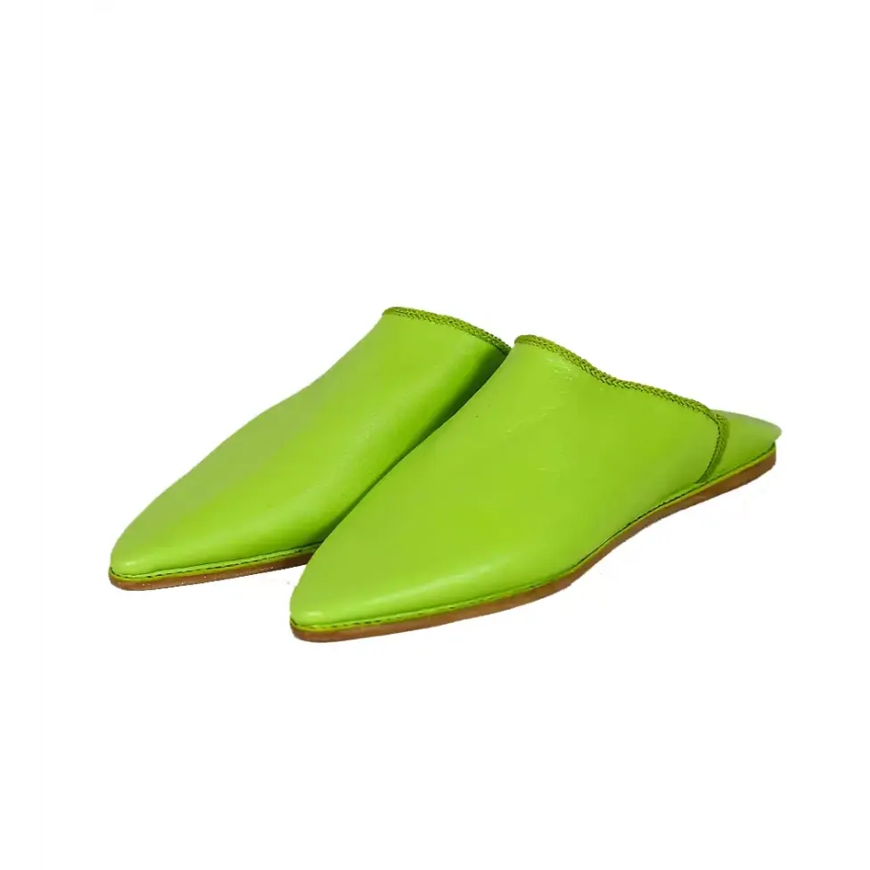 Biyadina Handmade Moroccan Leather Pink Slippers Biyadina Store