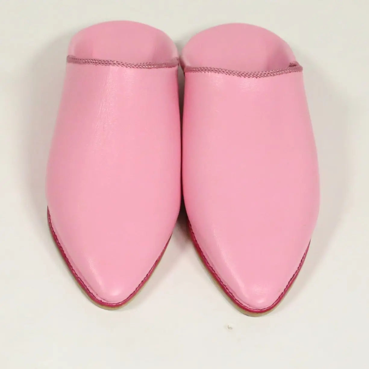 Biyadina Handmade Moroccan Leather Pink Slippers Biyadina Store