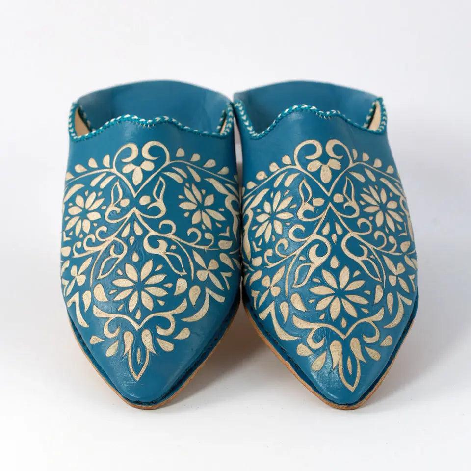 Biyadina Leather slipper engraved with patterns Biyadina Store