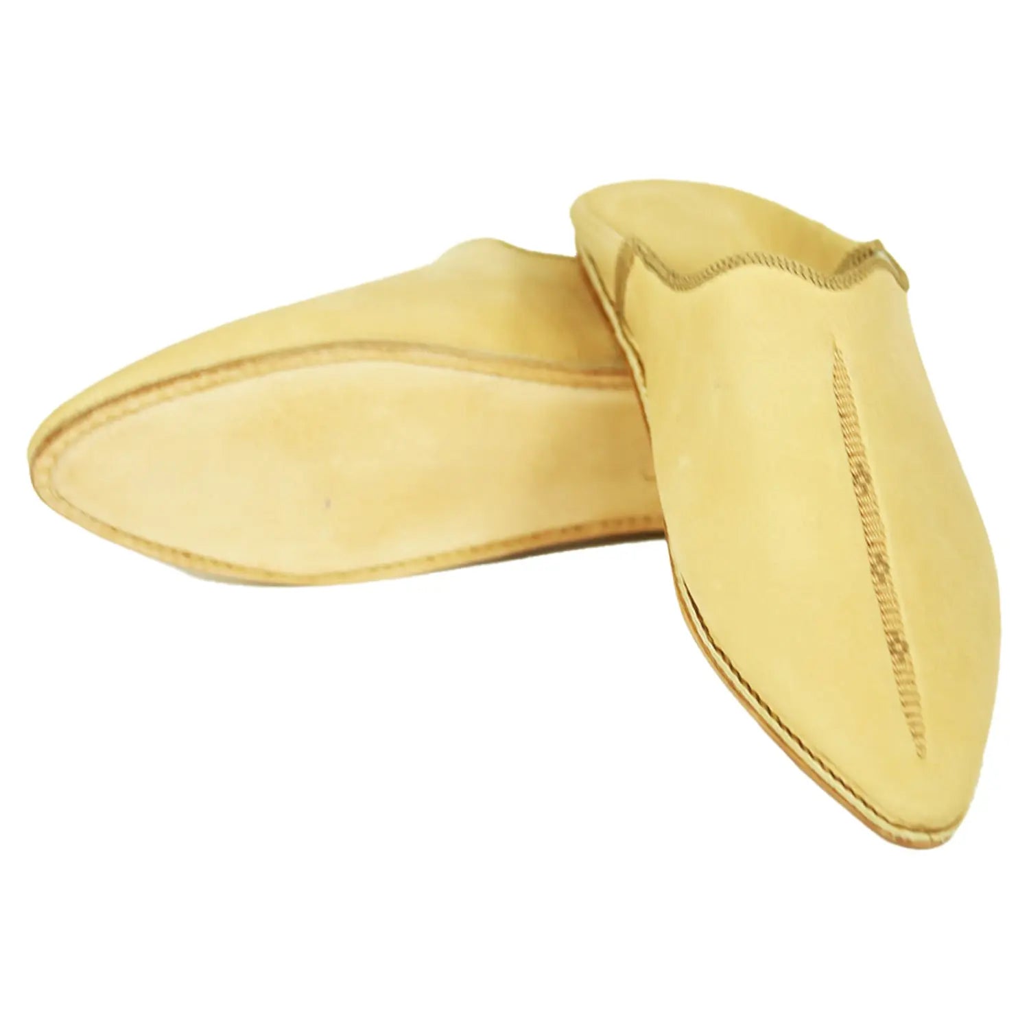 Biyadina Men's Deco Chochia Brown Moroccan Babouches Leather Slippers Biyadina Store