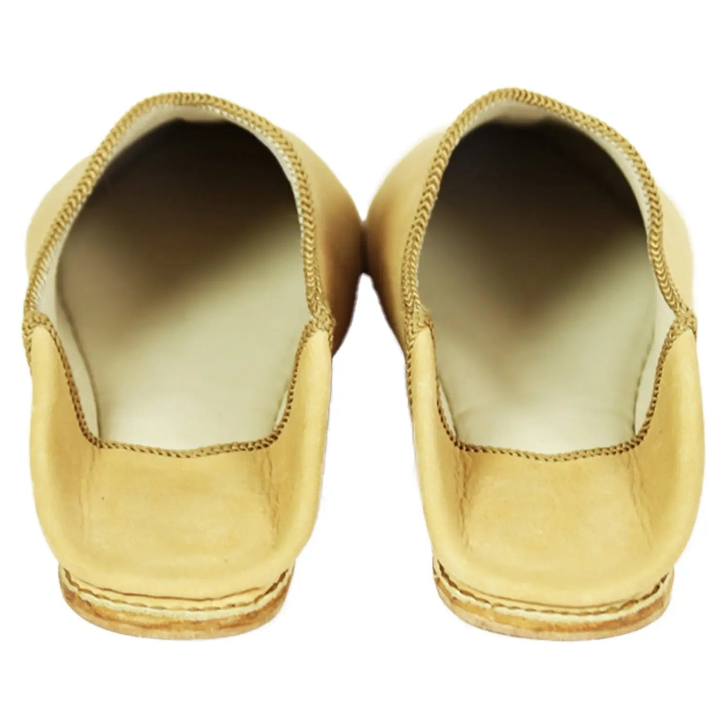 Biyadina Men's Deco Chochia Brown Moroccan Babouches Leather Slippers Biyadina Store