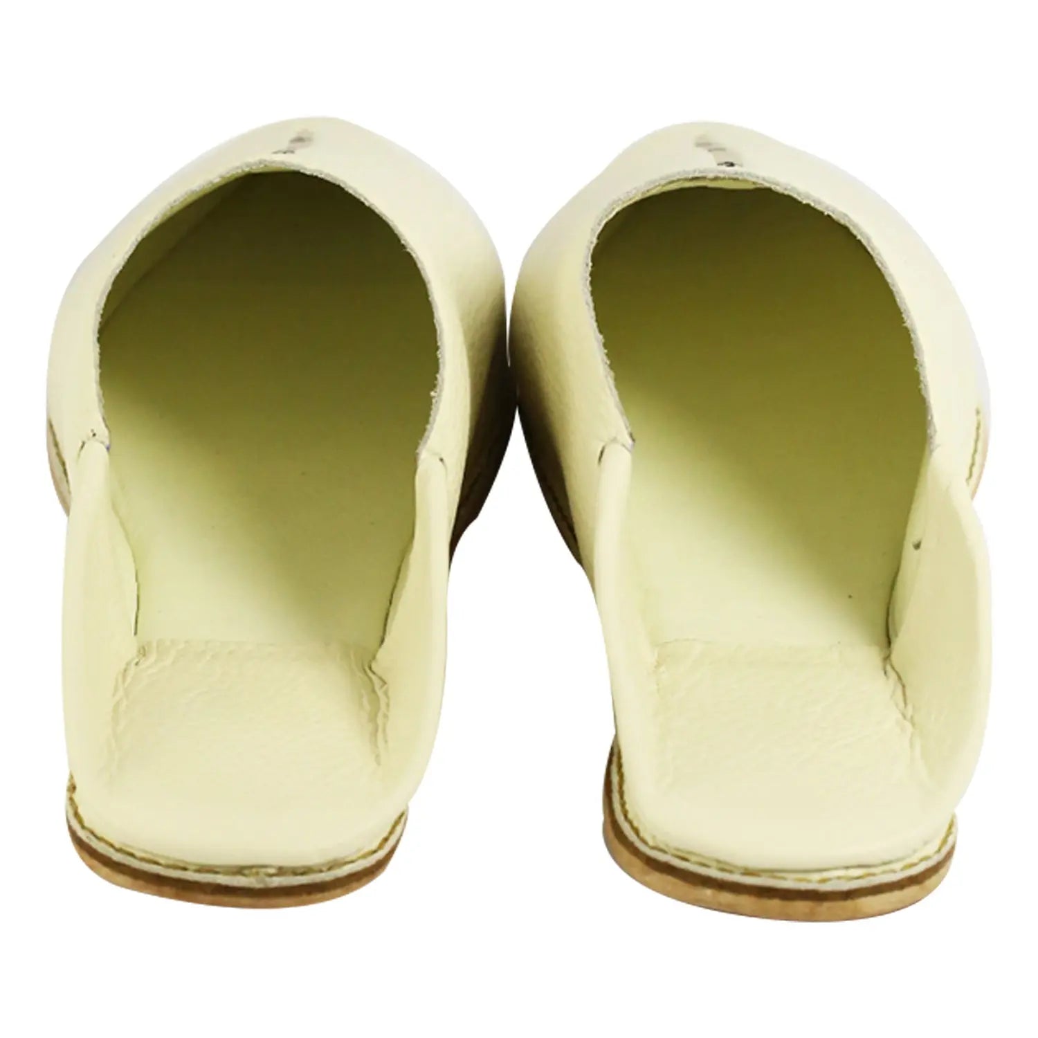 Biyadina Men's Deco Sarma White Moroccan Babouches Leather Slippers Biyadina Store