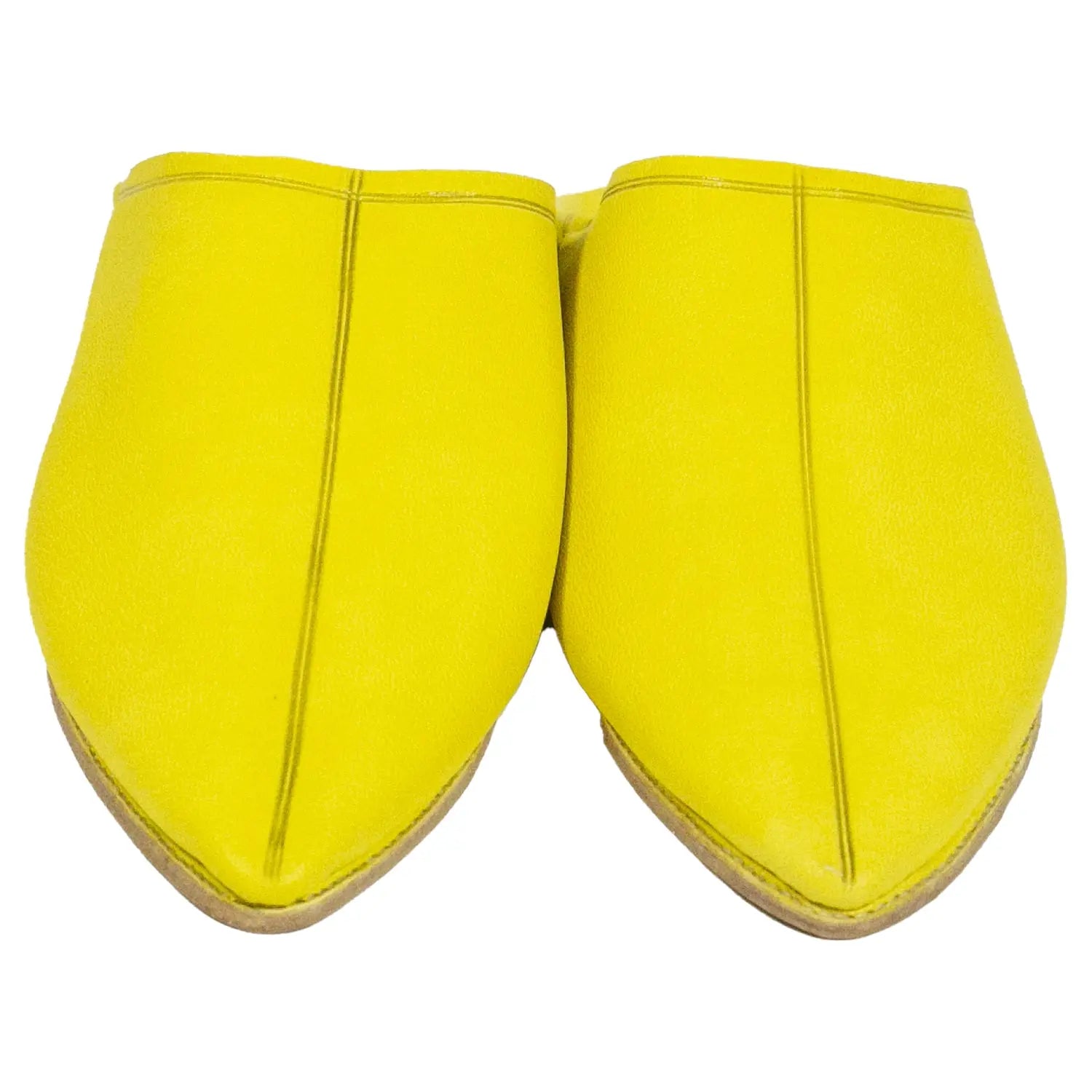 Biyadina Men's Deco Sarma Yelow Moroccan Babouches Leather Slippers Biyadina Store